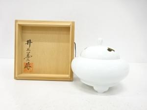 人間国宝　井上萬二造　白磁　香炉